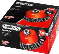 Щетка-крацовка чашечная для УШМ двухрядная (120 мм, М14) MIRAX 35104-120-2