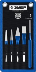 Набор зубил и кернеров ЗУБР Профессионал в чехле, 5 предметов 21070-H5