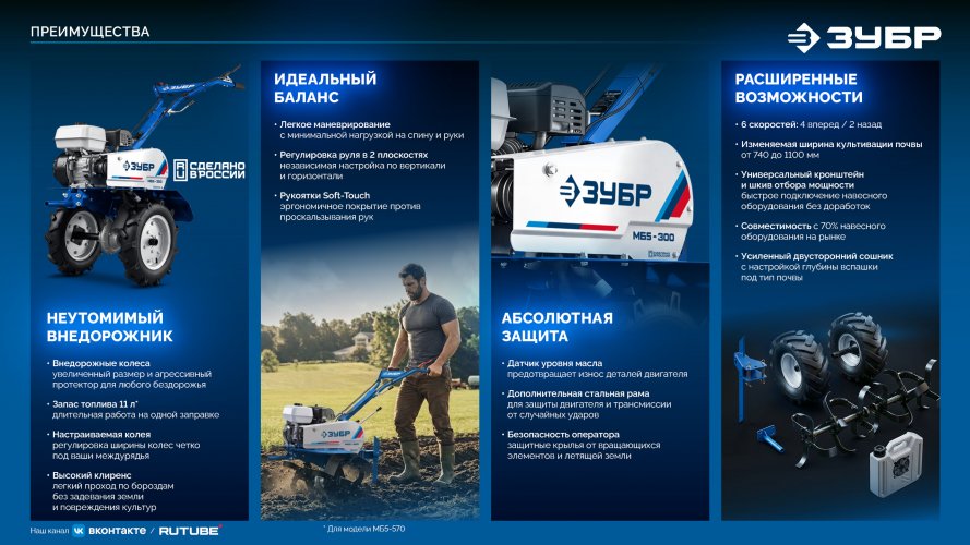 ЗУБР АР-5 редуктор, 6 скоростей, увеличенные колеса, мотоблок бензиновый, Профессионал (МБ5-500)