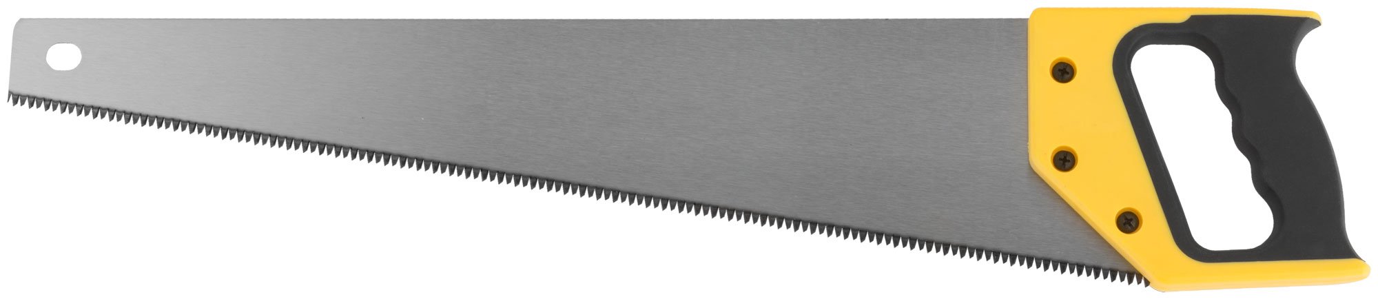 Ножовка по дереву, средний каленый зуб 7 ТPI, 3D заточка, пласт.прорезиненная ручка, 500 мм FIT 40450