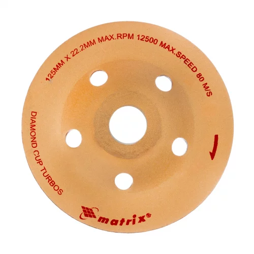 Чашка алмазная зачистная, 125 мм, турбо Matrix 72995