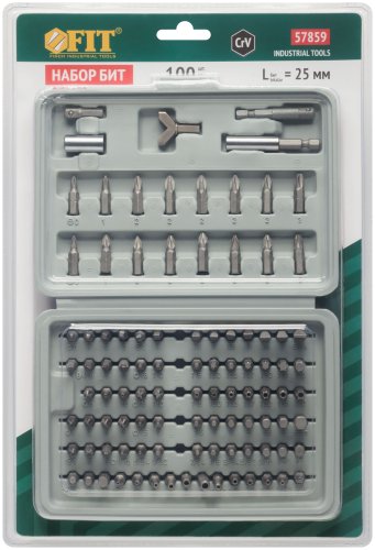 Набор бит 100 шт. CrV FIT 57859