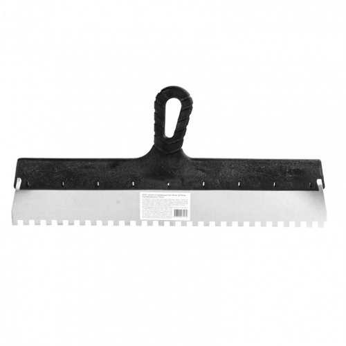 Шпатель из нержавеющей стали, 450 мм, зуб 8 х 8 мм, пластмассовая ручка Sparta 85146