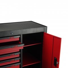 Тележка инструментальная 7 секций красная с боковым ящиком JTC-S1067