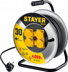Силовой удлинитель на стальной катушке STAYER Pro 325 КГ 3x2.5 30м 55076-30_z01