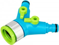 Разветвитель двухканальный с внутренней резьбой 3/4-1, с переключателем Palisad Luxe 65774