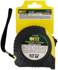 Рулетка прорезиненный корпус "Стайл" 10 м x 25 мм FIT 17310