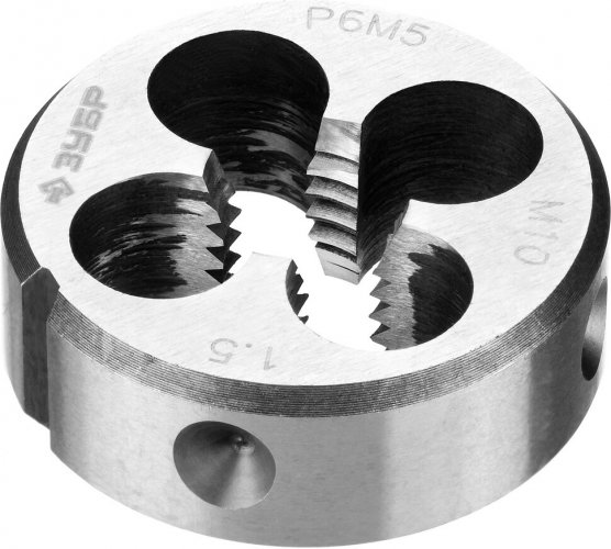 Круглая машинно-ручная плашка для нарезания метрической резьбы М10x1.5 ЗУБР ПРОФЕССИОНАЛ 4-28023-10-1.5_z01