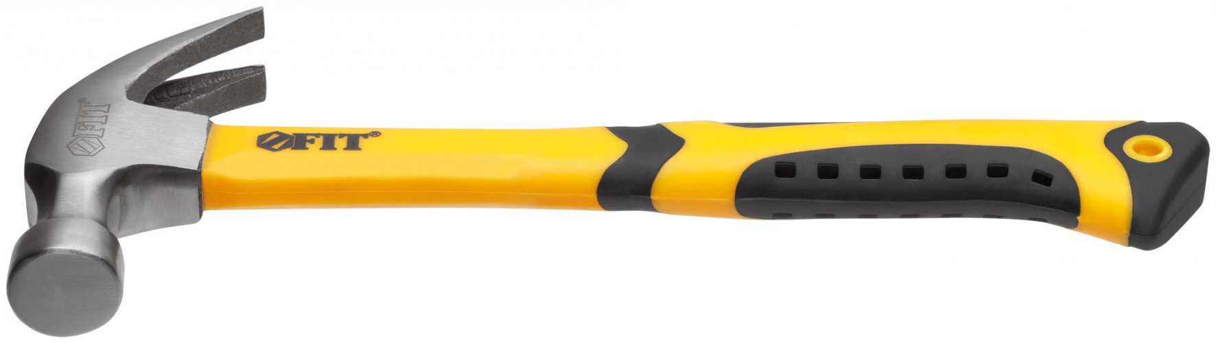 Молоток-гвоздодер, фиберглассовая усиленная ручка, антивибрационные накладки, 30 мм, 450 гр. FIT 44777