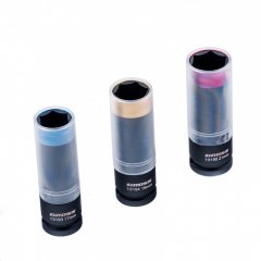 Набор головок ударных шестигранных для колесных дисков 17, 19, 21 мм, 1/2", 3 предмета Gross 13196