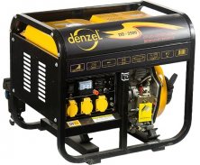 Генератор дизельный DD 2500, 2 кВт, 220 В/50Гц, 12.5 л, ручной пуск Denzel ( 94666 )