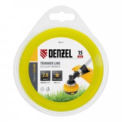 Леска для триммера, звезда 2 мм х 15 м, блистер Flex cord Denzel 96111