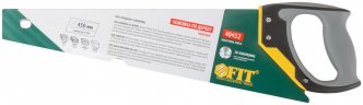 Ножовка по дереву, средний каленый зуб 7 ТPI, 3D заточка, 3К пласт.прорезиненная ручка, 450 мм FIT 40452