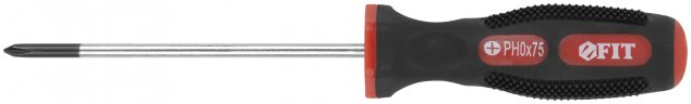 Отвертка "Универсал", CrV сталь, прорезиненная ручка 3х75 мм РН0 FIT 55102