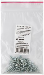 Шурупы оцинкованные, универсальные 2,5 х 10 100 шт XВАТ 20010-0