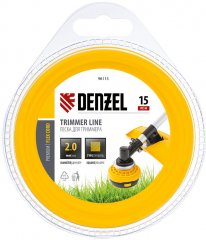 Леска для триммера, квадрат 2 мм х 15 м, блистер Flex cord Denzel 96115
