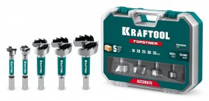 KRAFTOOL FORSTNER 5шт (d16-35 мм), набор cверл Форстнера (29950-H5)