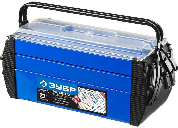 Металлический ящик для инструмента 23" ЗУБР ДОКА 38163-23