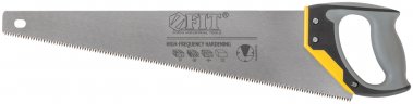 Ножовка по дереву, средний каленый зуб 7 ТPI, 3D заточка, 3К пласт.прорезиненная ручка, 500 мм FIT 40453