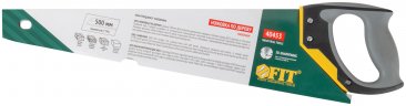 Ножовка по дереву, средний каленый зуб 7 ТPI, 3D заточка, 3К пласт.прорезиненная ручка, 500 мм FIT 40453