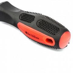 Отвертка Anti-Slip, SL3 х 100 мм, CrV, двухкомпонентная рукоятка Matrix 12208