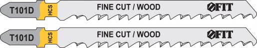 Полотна по дереву, HCS, шлифованные под свободным углом зубья, 100/74/4 мм (T101D), 2 шт. FIT 40950
