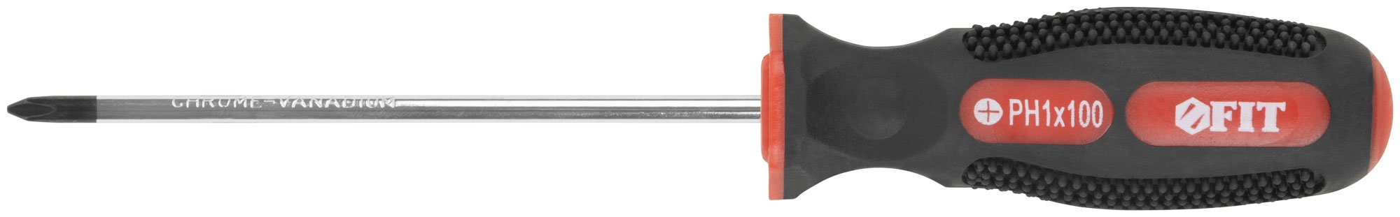 Отвертка "Универсал", CrV сталь, прорезиненная ручка 4х100 мм РН1 FIT 55104