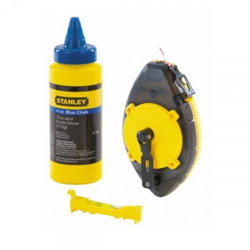 Набор шнуровка 30 м, голубой краситель 115 г, уровень, STANLEY, ( 0-47-465 )