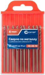 Сверло по металлу с кобальтом 5%, 2,8 x 61 мм (10 шт) CUTOP 48-28-10