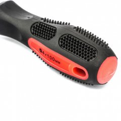 Отвертка Anti-Slip, SL4 х 100 мм, CrV, двухкомпонентная рукоятка Matrix 12210