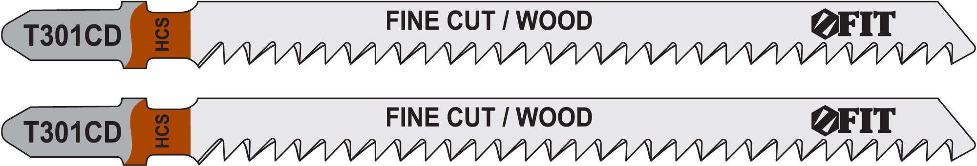 Полотна по дереву, HCS, шлифованные под свободным углом зубья, 116/91/3 мм (T301CD), 2 шт. FIT 40951