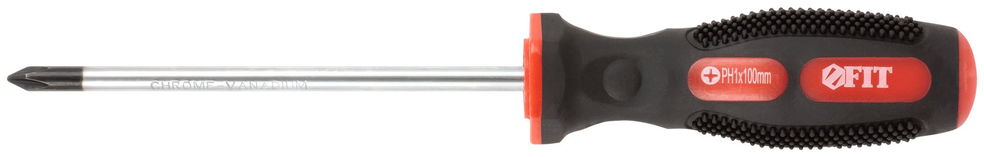 Отвертка "Универсал", CrV сталь, прорезиненная ручка 5х100 мм РН1 FIT 55106
