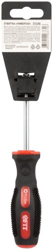 Отвертка "Универсал", CrV сталь, прорезиненная ручка 5х100 мм РН1 FIT 55106