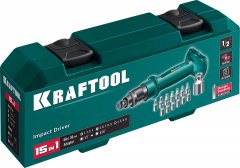 Отвертка KRAFTOOL ID-15 ударно-поворотная 15 предметов 25550-H10_z01