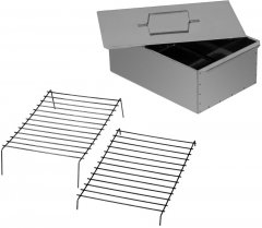 Коптильня двухъярусная 420 x 270 x 175 мм, нержавеющая сталь, 0.8 мм. с поддоном, Россия Camping Palisad 69528