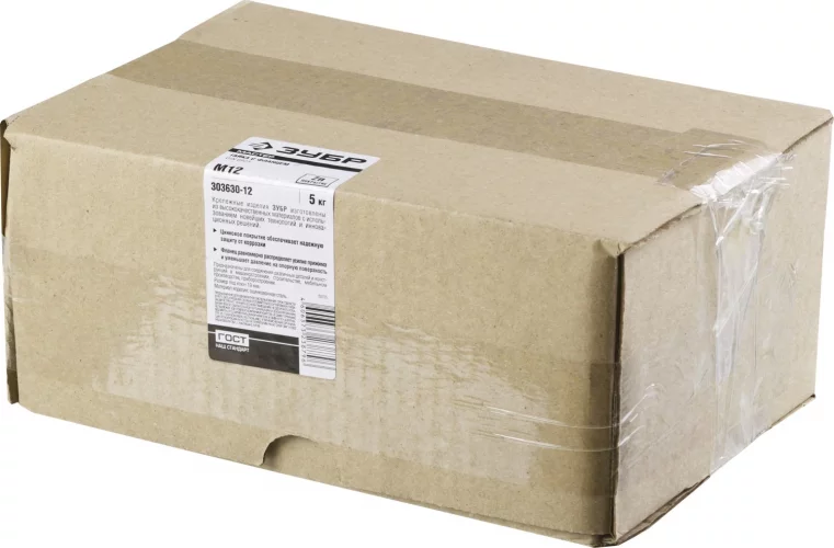 Гайка с фланцем ЗУБР DIN 6923, M12, 5 кг, (примерно 263 шт.) кл. пр. 8, оцинкованная, 303630-12
