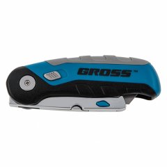 Нож ремонтно-монтажныйный, складной, трехкомпонентная рукоятка, контейнер-держатель для лезвий, 175 мм, 2 запасных лезвия Gross 78882