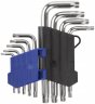 Набор ключей TORX T10-T50, пластиковый держатель, короткие, закаленные CrV, 9 шт.