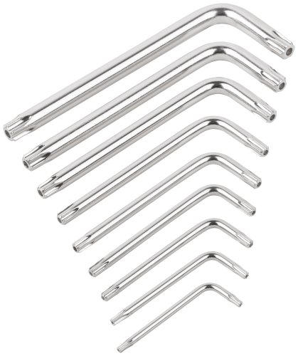 Набор ключей TORX T10-T50, пластиковый держатель, короткие, закаленные CrV, 9 шт.