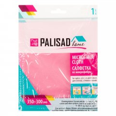 Салфетка из микрофибры для оптики, стекол и зеркал, 350 x 300 мм, коралловая, Home Palisad 923095