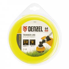 Леска для триммера, звезда 2 мм х 64 м, блистер Flex cord Denzel 96120