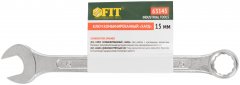 Ключ комбинированный "Хард", хромированное покрытие 15 мм FIT 63145