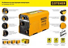Сварочный инверторный аппарат STEHER 250 А, VR-250