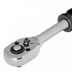 Ключ-трещотка 1/4", 45 зубьев, с быстрым сбросом, CrV, хром Сибртех
