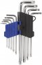 Набор ключей TORX T10-T50, пластиковый держатель, длинные, закаленные CrV, 9 шт.