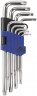 Набор ключей TORX T10-T50, пластиковый держатель, длинные, закаленные CrV, 9 шт.