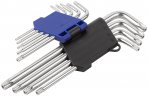 Набор ключей TORX T10-T50, пластиковый держатель, длинные, закаленные CrV, 9 шт.