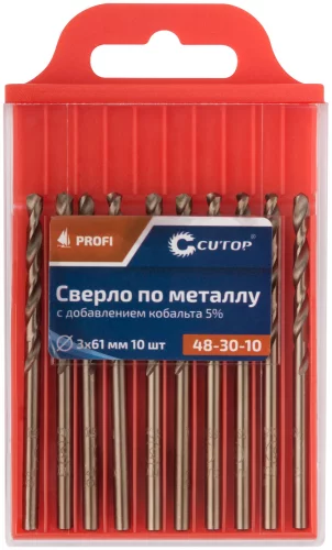 Сверло по металлу Profi с кобальтом 5%, 3 x 61 мм (10 шт)