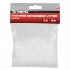 Крестики, 2.5 мм, для кладки плитки, 200 шт Matrix 88089