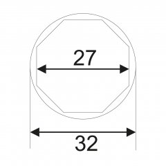 Головка для датчика КПП 1/2"х27мм 8-ми гранная JTC-5242